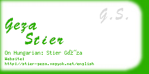 geza stier business card